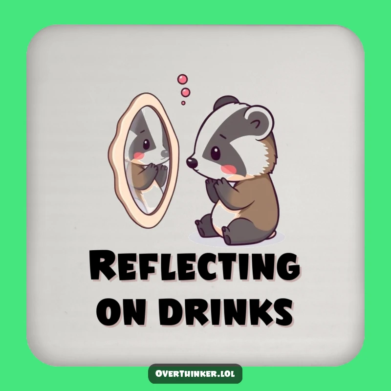 Funny Badger Coaster: Protect Your Table from Overthinking Guests