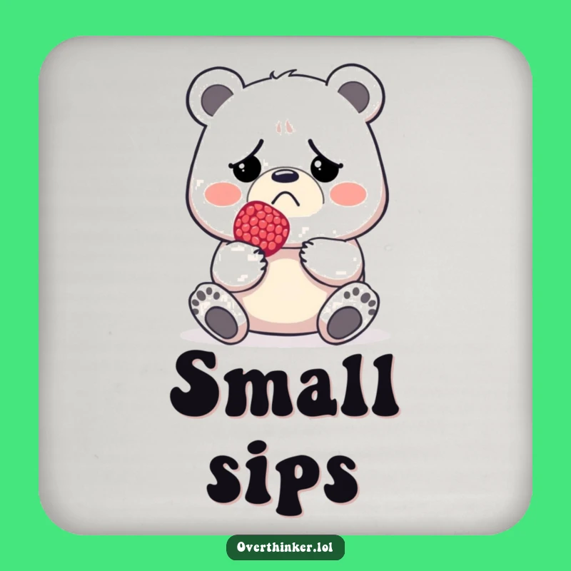 Funny Grumpy Bear Berry Coaster - Protect Your Table with Humor for a Funny Gift
