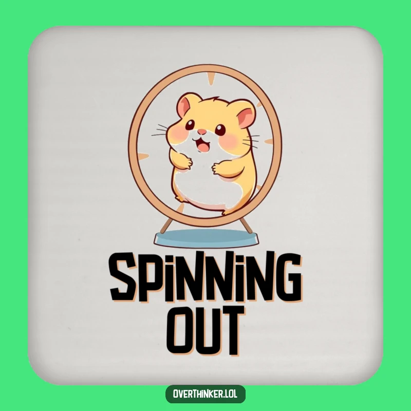 Funny Hamster Overwhelmed Drink Coaster - Protect Surfaces with Humor for a Funny Gift