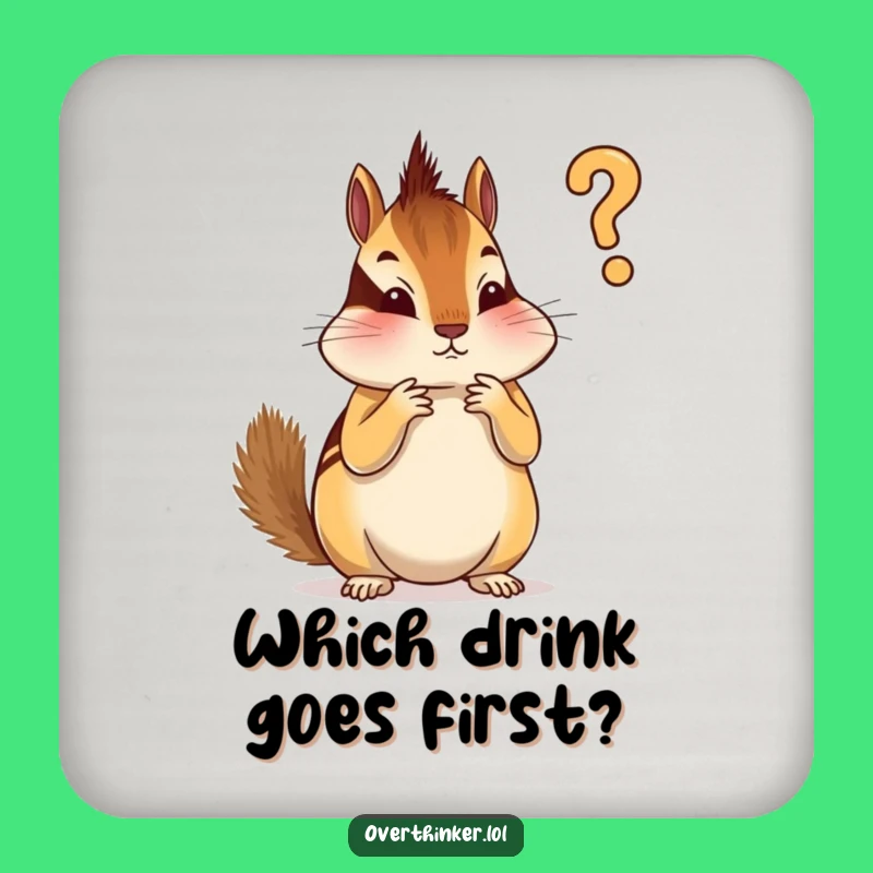 Funny Chipmunk Coaster: Protect Your Table from Overthinking Guests