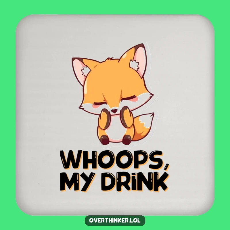 Funny Fox Coaster: Character's Embarrassment Drink Protector