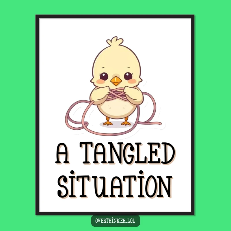 Funny Bird Poster: Yarn Struggles Art, A Hilarious Gift for Any Room