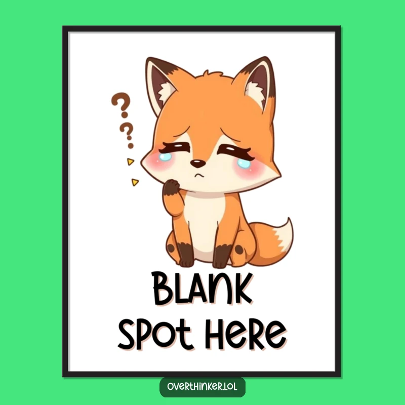 Funny Fox Name Recall Poster: Sweaty Vixen's Art, Hilarious Decor Gift