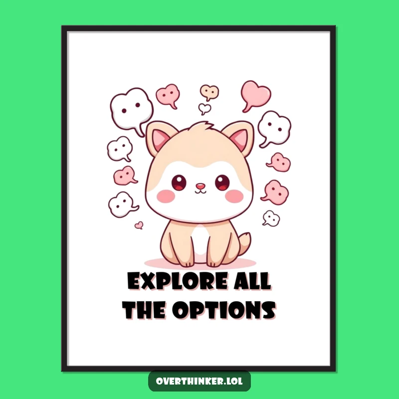 Funny What If Kawaii Poster: Cute Animal Art, Ideal Decor Funny Gift