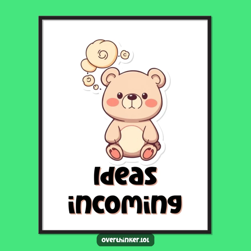 Funny Bear Poster, Whimsical Wall Art for a Humorous Touch