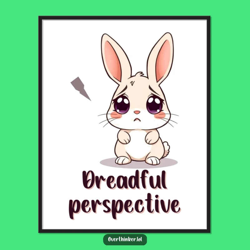 Funny Rabbit Shadow Poster: Scared Bunny's Art, Hilarious Wall Decor Gift