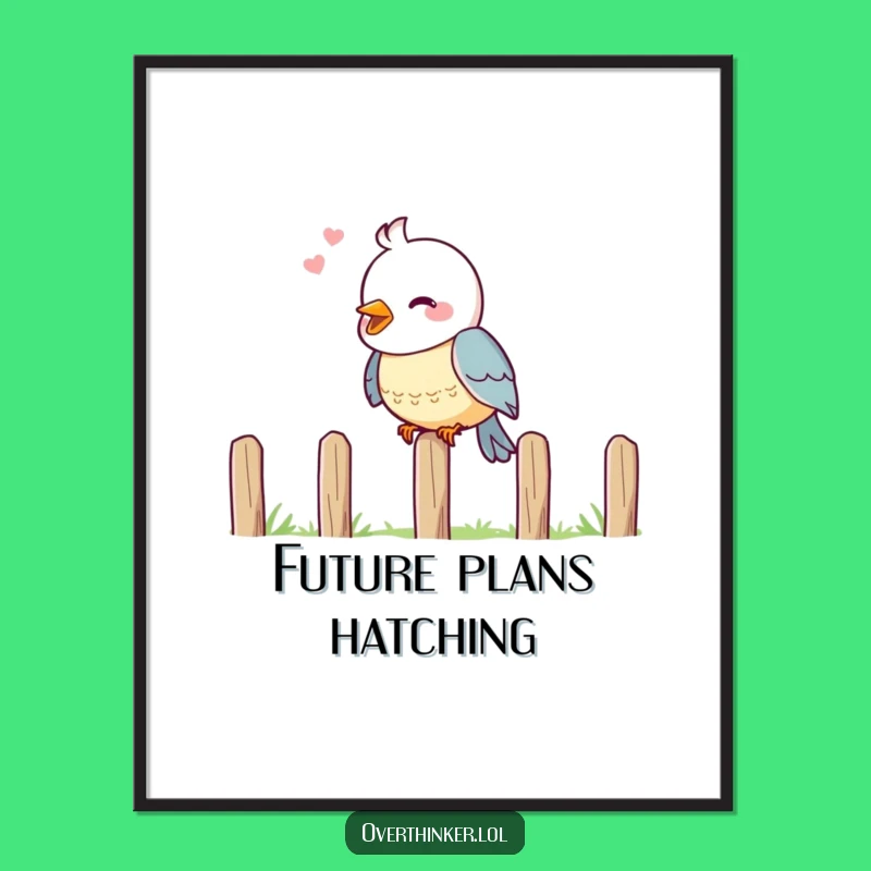 Funny Bird Deep Thought Poster: Hilarious Wall Art for Intellectual Decor