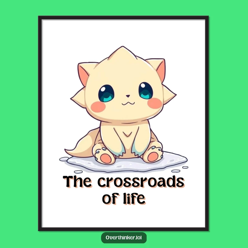 Funny Indecisive Creature Poster - Quirky Wall Art & Hilarious Gift