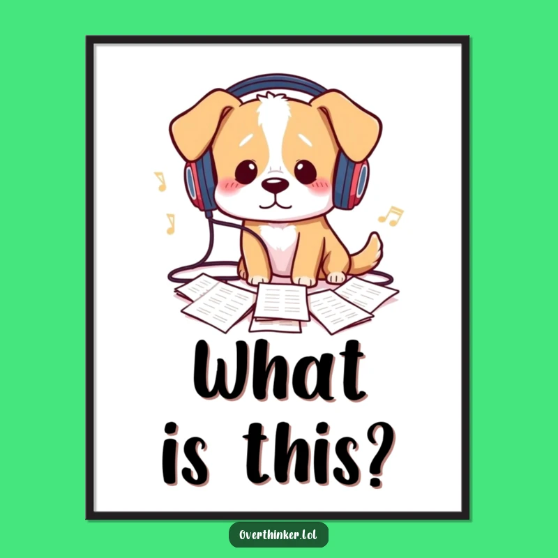 Funny Canine Concerto Poster: Decorate with Musical Humor Art, Great Funny Gift
