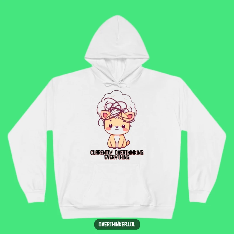 Funny Tangled Thoughts Kawaii Hoodie: Cozy Cute Animal Brain, Perfect Warm Funny Gift