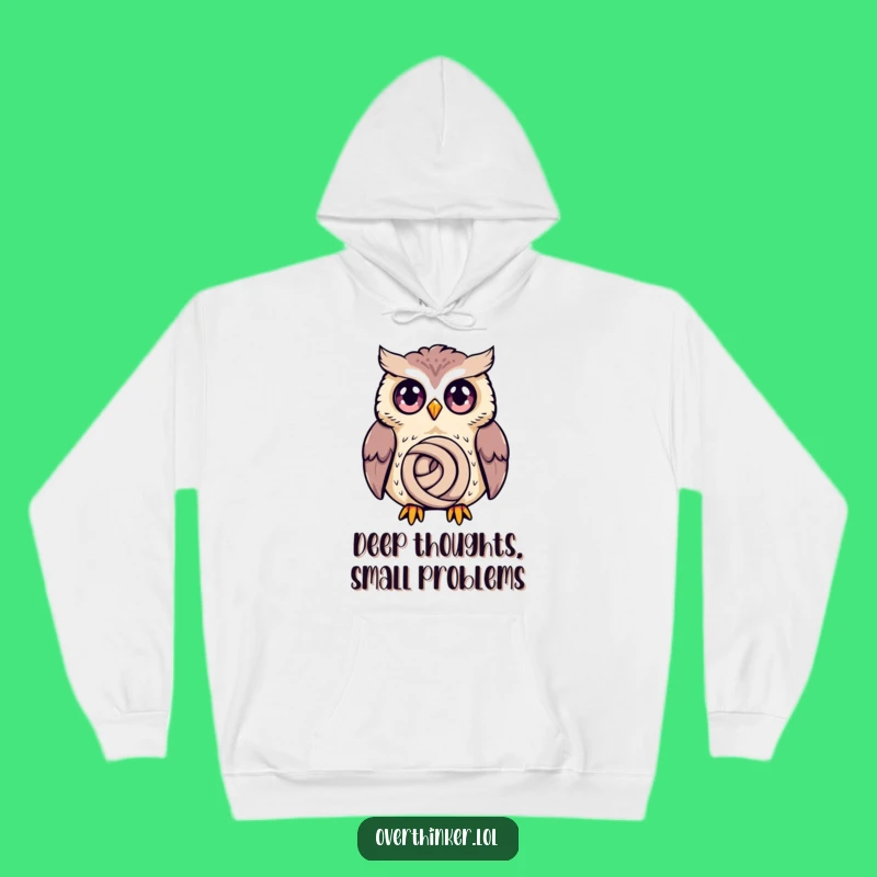 Funny Owl Deep Thought Hoodie - Cozy Owl Gift for Intellectual & Comedic Minds