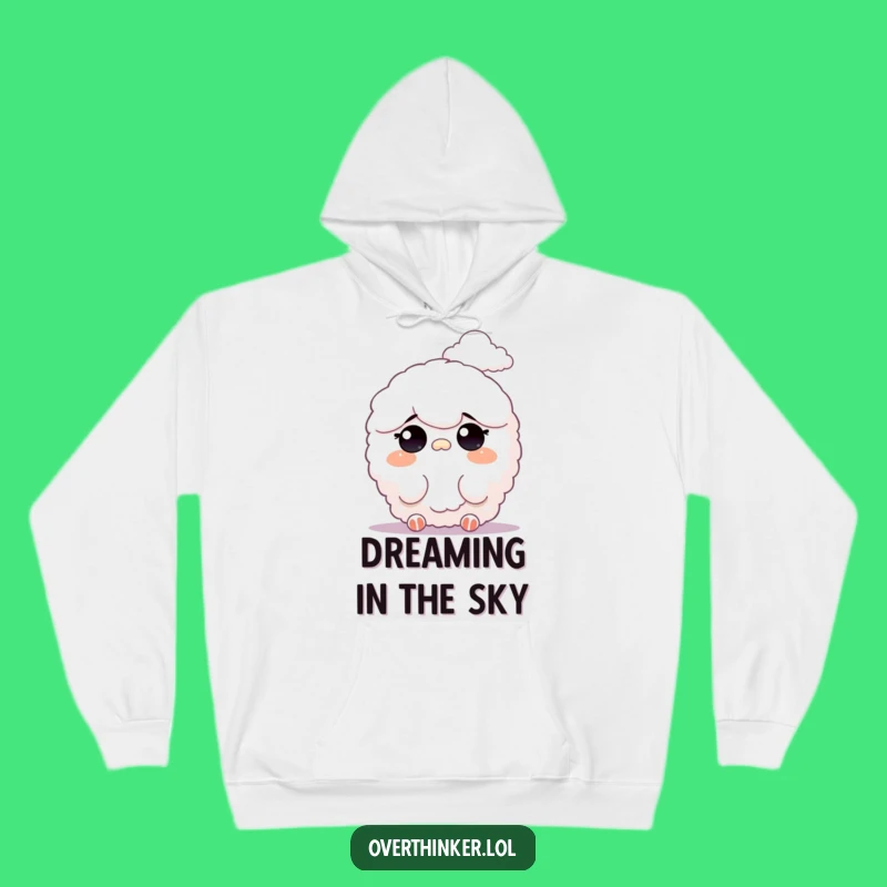 Funny Hoodie: Fluffy Cloud Contemplation, Cozy Dreamer Wear, Perfect Funny Gift!