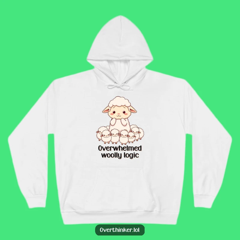 Funny Overwhelmed Sheep Hoodie - Cozy Counting Sheep Gift!