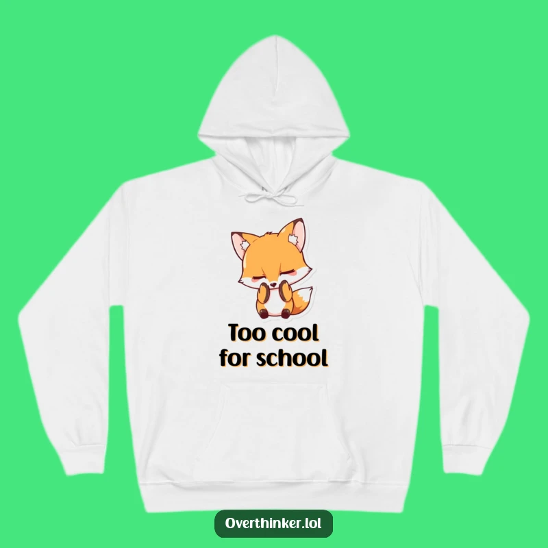 Funny Shy Fox Hoodie: Character Hides Face in Embarrassment