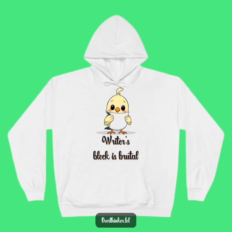 Funny Overthinking Bird Hoodie: Cozy Writer Gift for Deep Thinkers