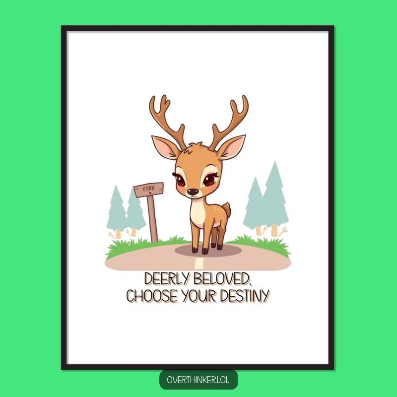 Free Printable Deer Wall Art: Funny Decision Meme Downloadable Decor