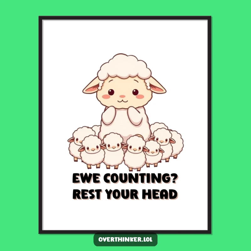 Free Printable Wall Art: Overwhelmed Sheep Funny Downloadable Art Gift