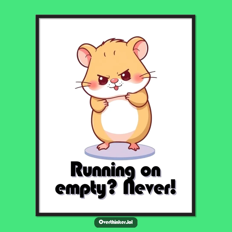 Free Printable Focused Hamster Wall Art Funny Downloadable Decor for Motivation
