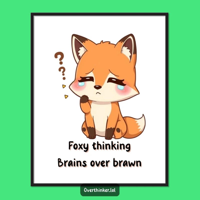 Free Printable Fox Wall Art: Funny Brain Freeze Downloadable Decor