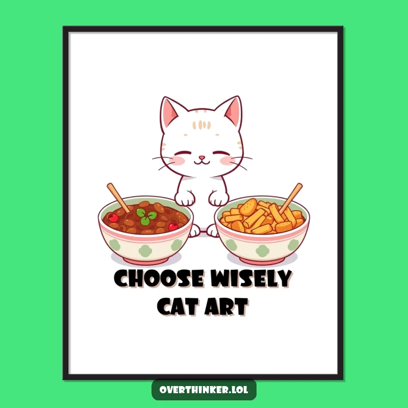Free Printable Kawaii Cat Wall Art - Funny Downloadable Decor