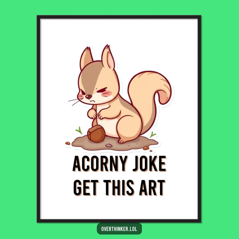 Free Printable Kawaii Squirrel Wall Art - Funny Downloadable Decor