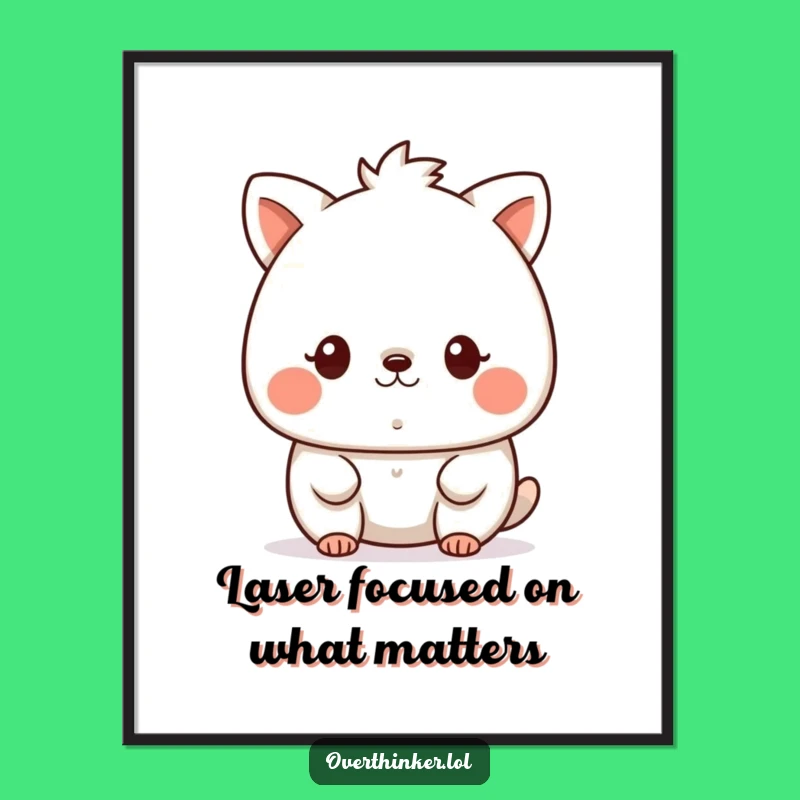 Free Printable Kawaii Wall Art: Tiny Speck Focus Funny Downloadable Decor