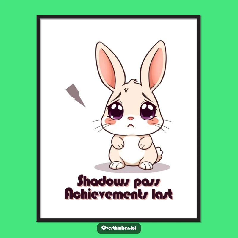 Free Printable Rabbit Wall Art: Funny Anxiety Downloadable Decor