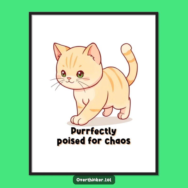 Free Printable Wall Art: Anxious Cat, Funny Downloadable Decor for Your Pad!