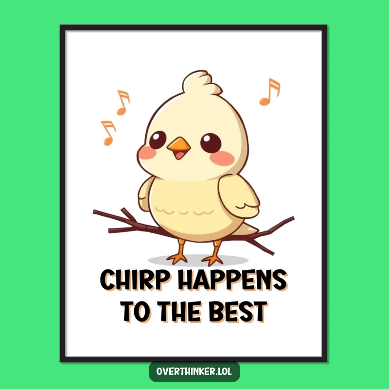 Funny Free Printable Wall Art: Bird's Forgotten Song, Downloadable Whimsical Decor