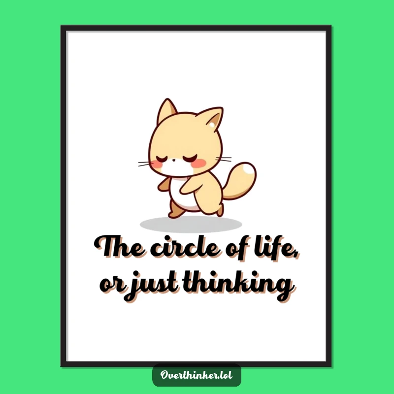 Funny Free Printable Wall Art: Pacing Character, Quirky Downloadable Decor