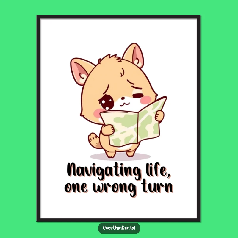 Funny Free Printable Wall Art: Lost Animal Map Chaos, Hilarious Downloadable Decor!