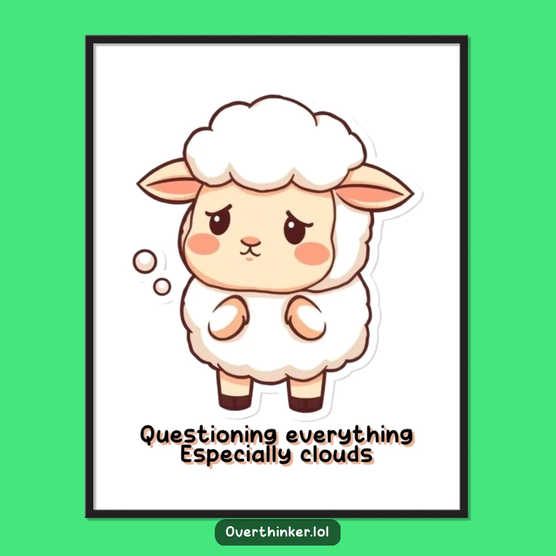 Pondering Sheep Free Printable Wall Art: Humorous Downloadable Art for Thinkers