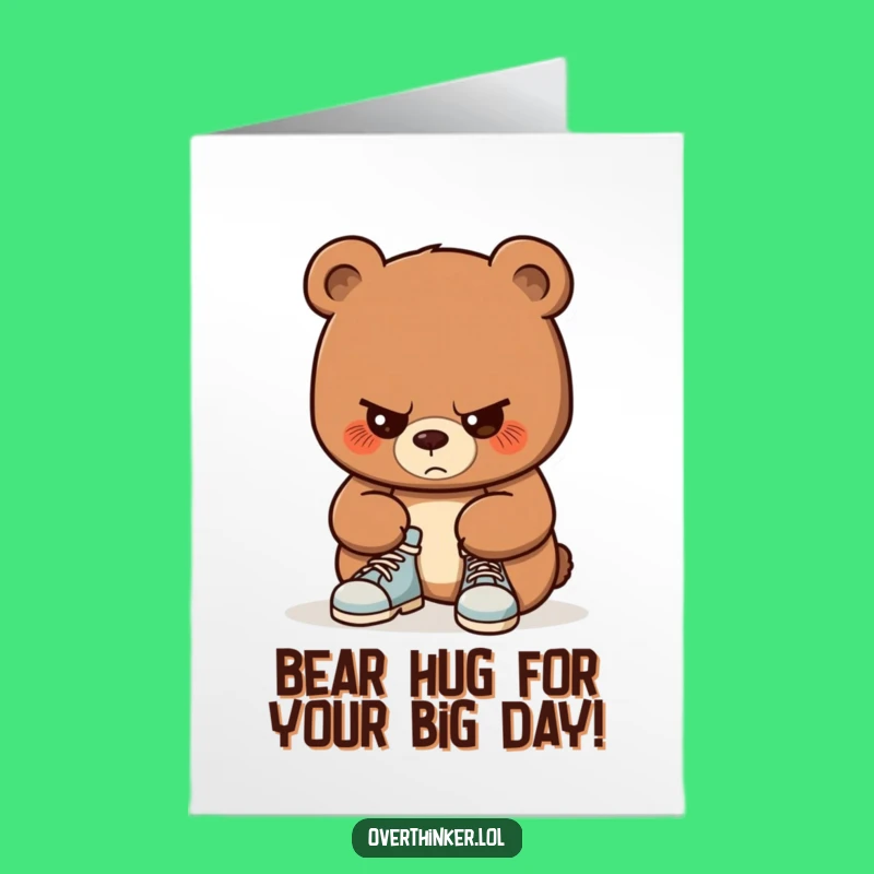 Free Printable Bear Birthday Card: Funny Focus Downloadable Gift