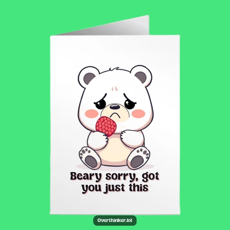 Free Printable Bear Birthday Card: Funny Tiny Berry Grump Gift Downloadable