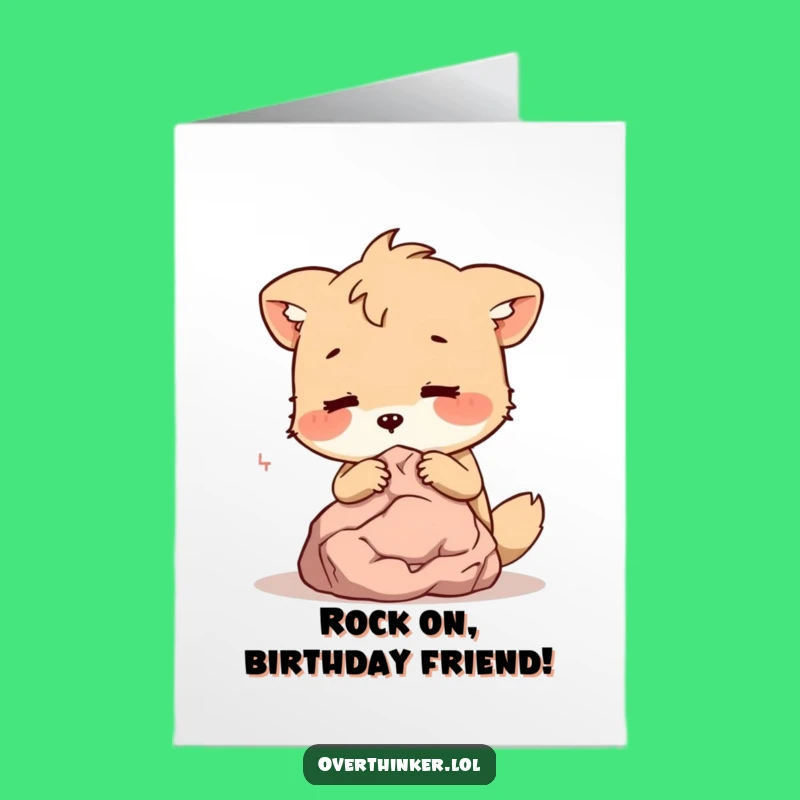 Free Printable Birthday Card: Funny Animal Whispering Secrets to Rock - Downloadable Humor Gift