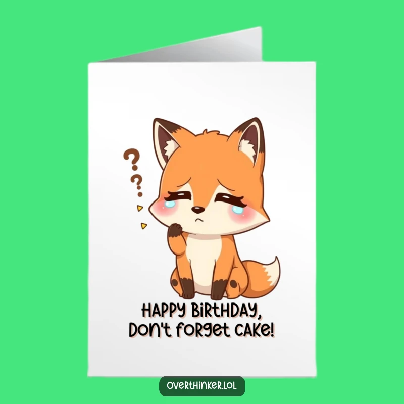 Free Printable Fox Birthday Card: Funny Memory Loss Downloadable Gift