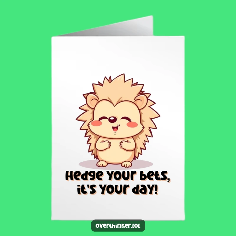 Free Printable Hedgehog Birthday Card: Funny Shadow Worrier Gift Downloadable