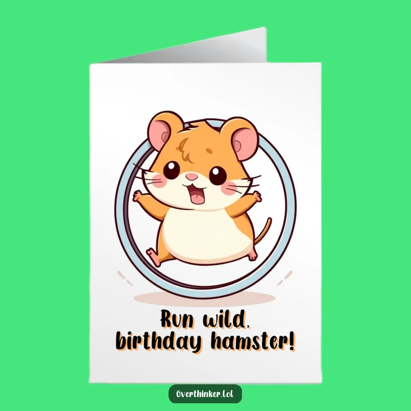 Free Printable Kawaii Hamster Birthday Card - Funny Downloadable Gift