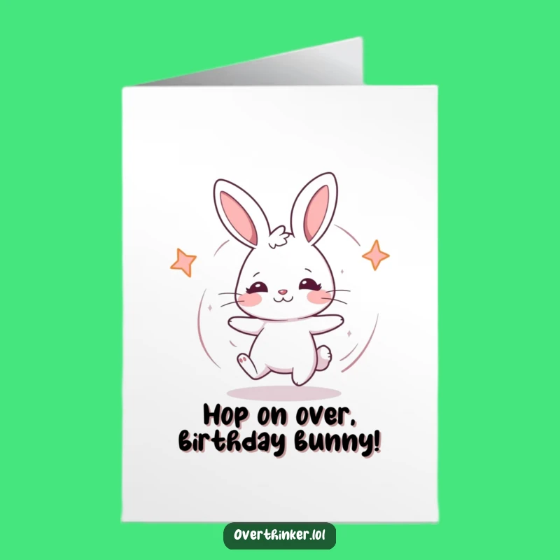 Free Printable Kawaii Rabbit Birthday Card - Funny Downloadable Gift