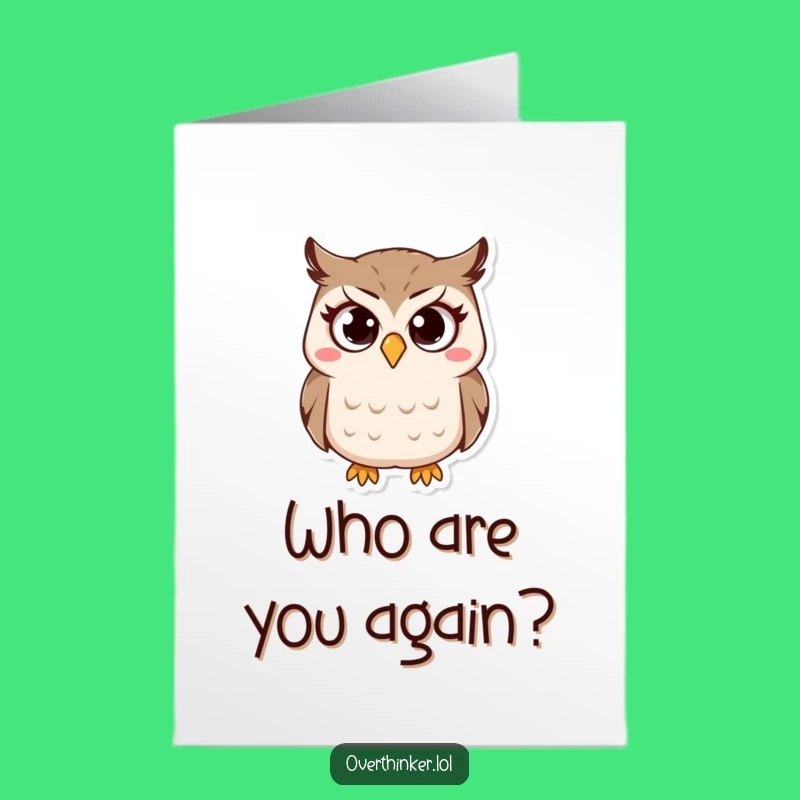 Funny Free Printable Owl Birthday Card: Wide-Eyed Wonder, Downloadable Fun