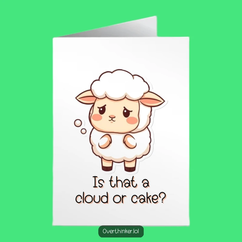 Questioning Sheep's Funny Free Printable Birthday Card - Pondering Wishes Gift
