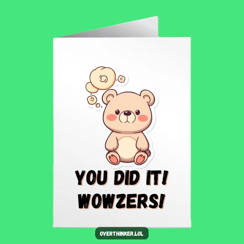 Free Printable Bear Congrats Card: Funny Downloadable Gift for Any Occasion