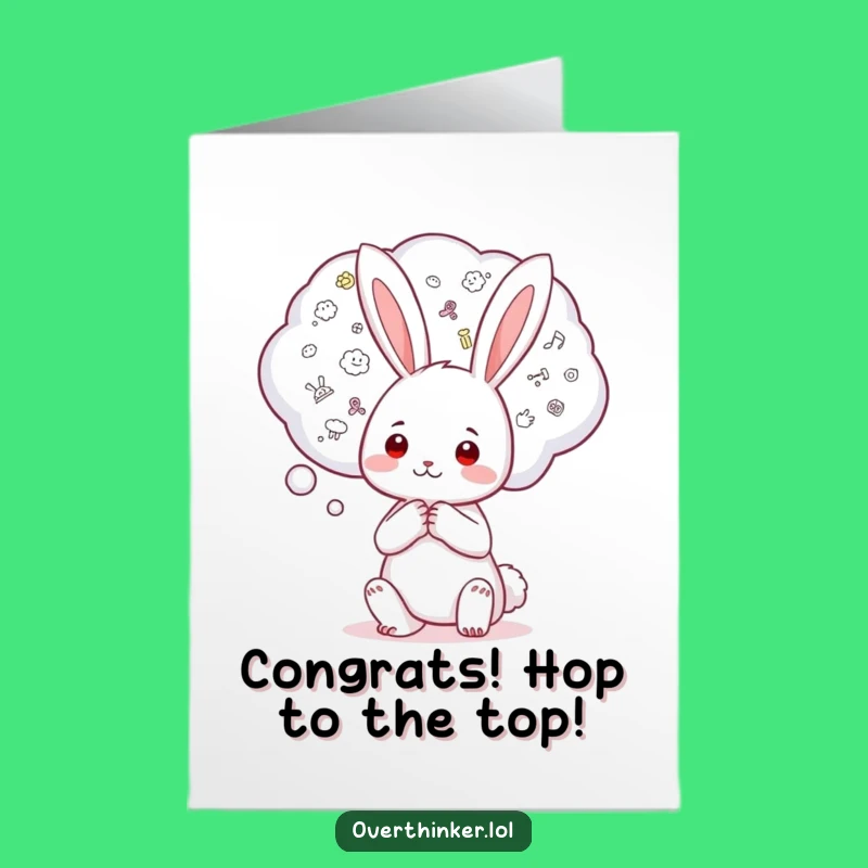 Free Printable Kawaii Rabbit Congrats Card - Worrywart Wins Funny Downloadable!