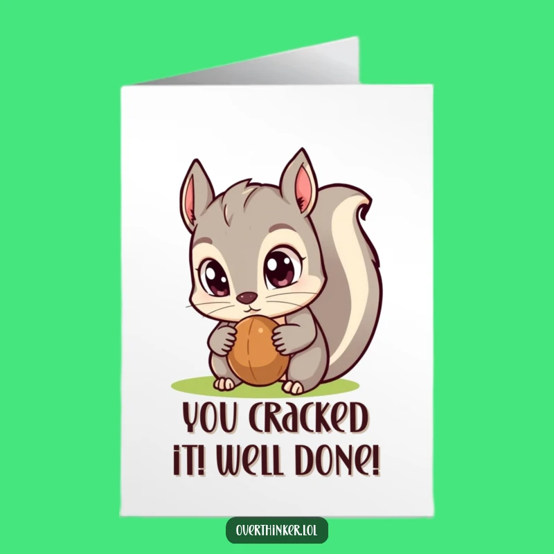 Free Printable Kawaii Squirrel Congrats Card - Nutty Success Funny Downloadable!