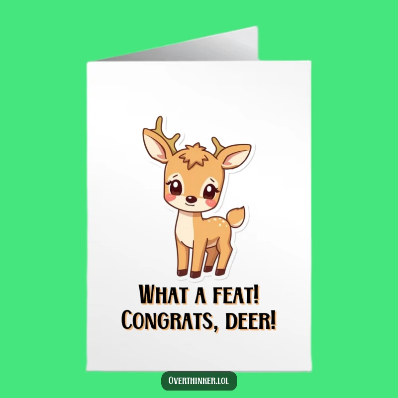 Free Printable Confused Deer Congratulations Card - Funny Downloadable Gift for Puzzling Achievements