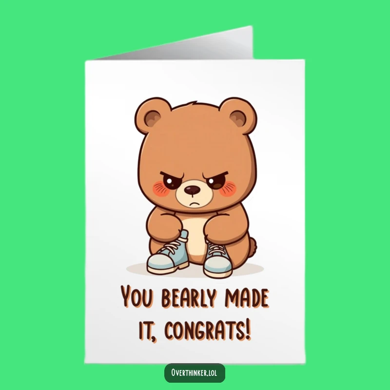 Free Printable Bear Congrats Card: Funny Effort Downloadable Gift