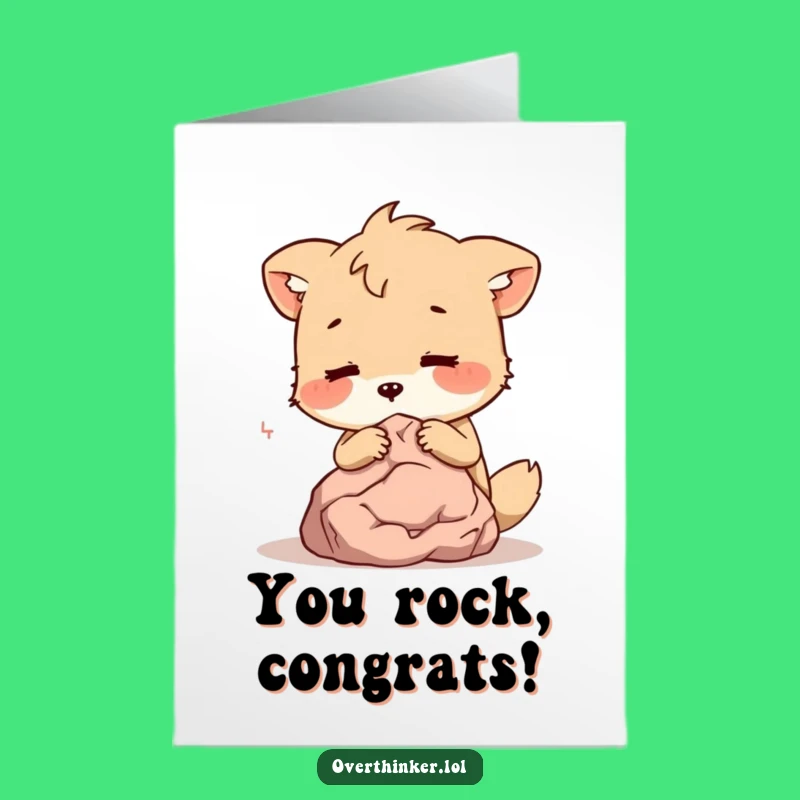 Free Printable Congrats Card: Animal Confides in Rock - Unique Downloadable Gift for Any Occasion