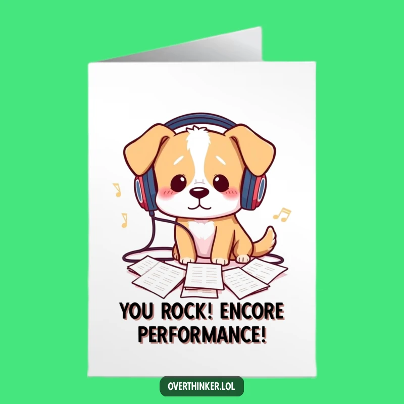 Free Printable Congrats Card: Dog's Musical Mix-up - A Funny Downloadable Gift