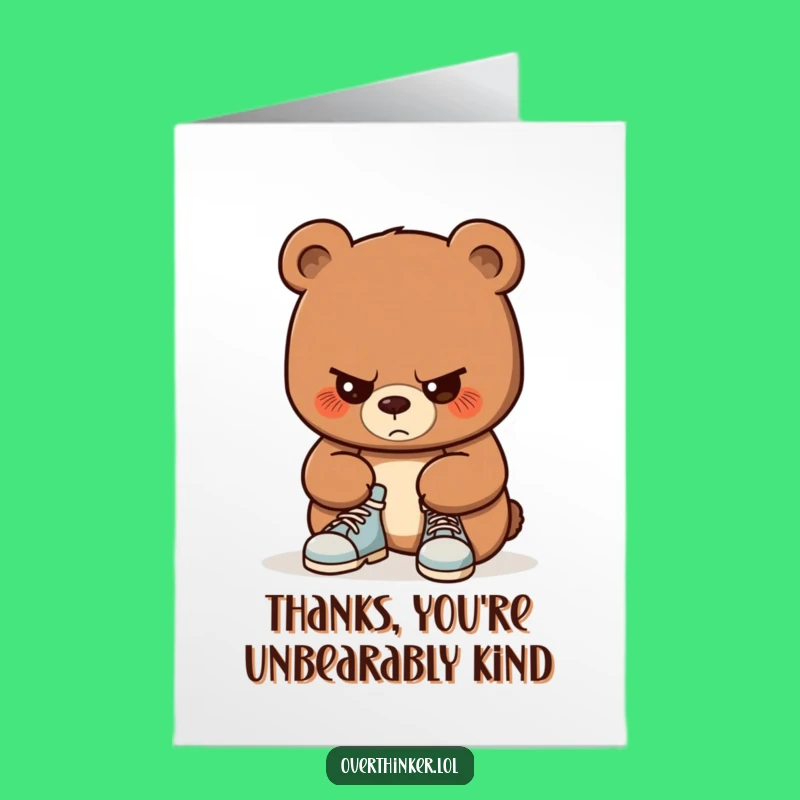 Free Printable Bear Thank You Card: Funny Diligence Downloadable