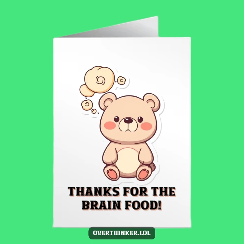 Free Printable Bear Thank You Card: Funny Downloadable Gift for Gratitude